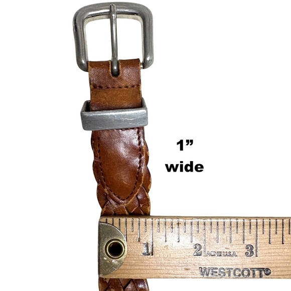 belt vintage M/L brown leather silver tip western cowgirl hipster indie boho - Picture 6 of 7